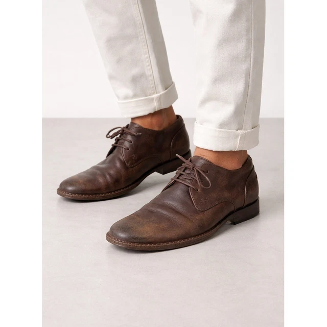 John Varvatos Brown Leather Lace Up Dress Shoes Mens Size 8‎ M John Varvatos Stanton Derby Oxfords: Hand-dyed Italian  main image 3