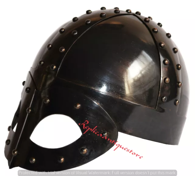 Medieval Viking Mask Knight Deluxe Helmet With Liner &Chin Strap-Ancient Replica