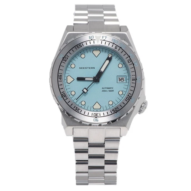 Montre Homme Seestern Sub 300 Automatique - Acier Noir Et Bleu - 42mm - Étanche 200m