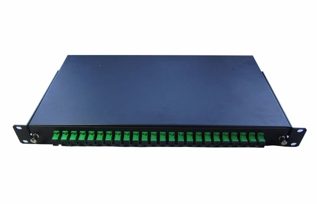 FIBER OPTIC PATCH Panel,1U,Rackmount,24 Port Loaded SC/APC Simplex-1467 ...