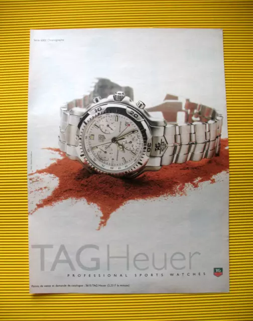 Publicite De Presse Tag Heuer Montre Chronographe Serie 6000 Sports Ad 1997