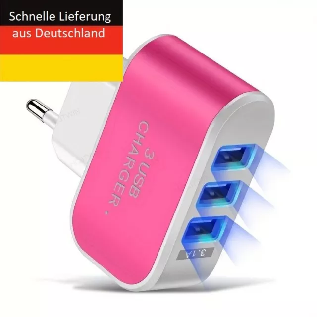 Schnell Ladegerät Mehrfach 3X Usb 3.1A Netzteil Qc 3.0 Mit 5V Für Iphone Samsung