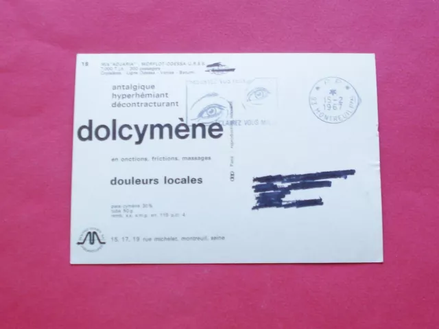 Cpa Carte Postale Pub Dolcymene 1966 Paquebot Adjaria Morflot-Odessa Urss Cccp 2