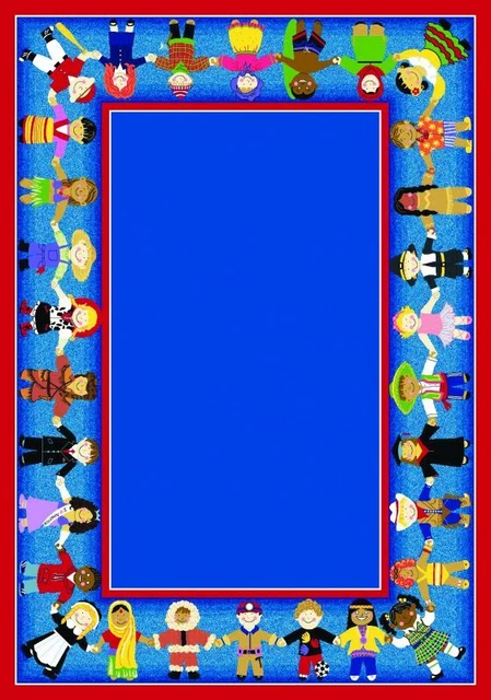 Joy Carpets 1622D Children of Many Cultures 7 ft.8 in. x 10 ft.9 in.  WearOn Nyl
