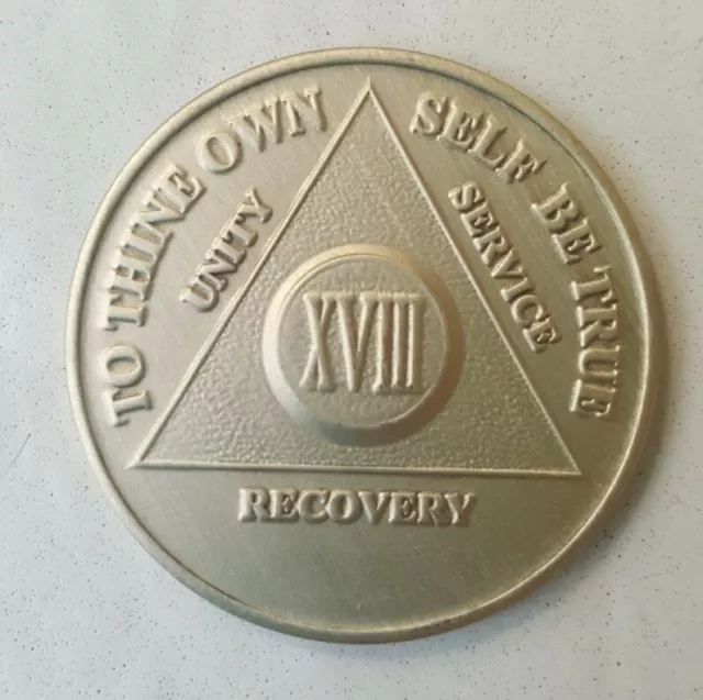 Alcoholics Anonymous 18 Year Recovery Coin Chip Medallion Medal Token AA Bronze