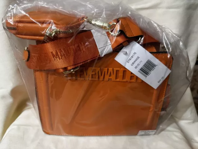 BRAND NEW Steve Madden Orange Bevelyn Satchel Crossbody Bag Airpod Case Tiktok