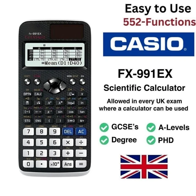 Function Casio CASIO FX-991EX CLASSWIZ Advanced Engineering Scientific Calculator-552 ...