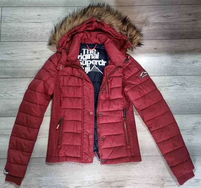 LARGE SIZE FUJI Slim Double Zip Multi Jacket Womens Superdry Silver Foil Grey Bn 69.99 PicClick UK