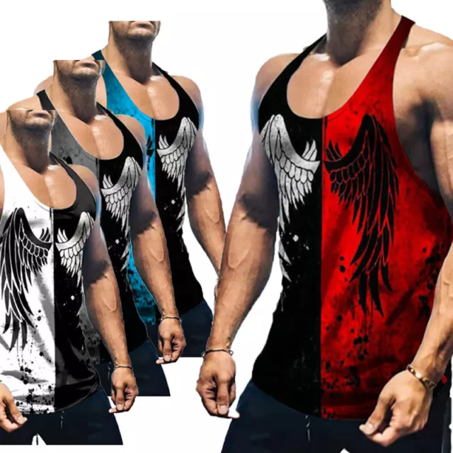 Men's Vest Sleeveless Tank Top Training Gym BodyBuilding Muscle Sports Shirt