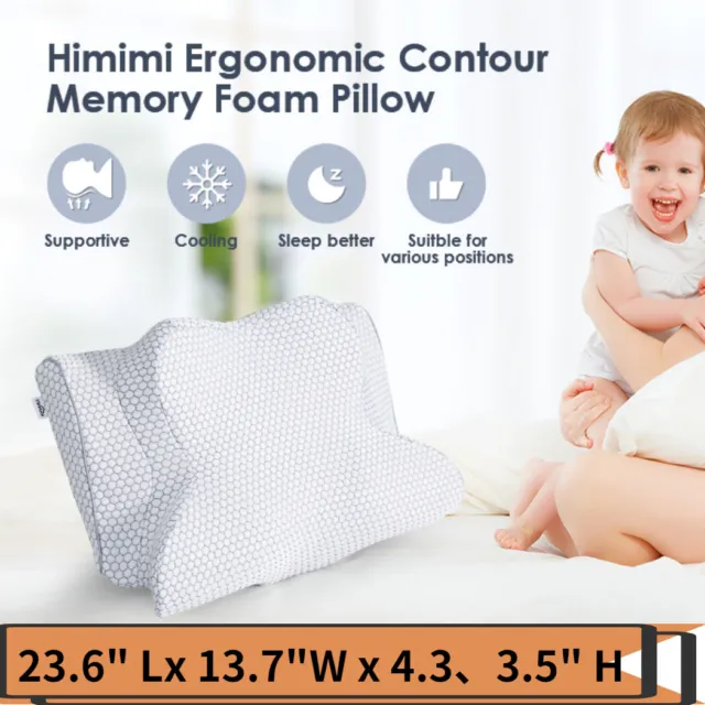 Cervical Memory Foam Pillow Contour For Neck Shoulder Pain Ergonomic Orthopedic/