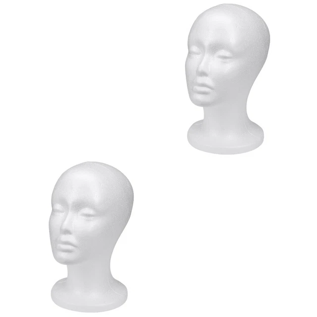 2 Pack Display Mannequin Head Female Foam Wig Head Hat Wigs Halloween
