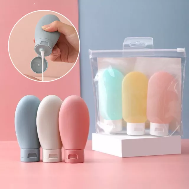 Botellas de silicona viaje cosméticos recipiente portátil champú loción crema