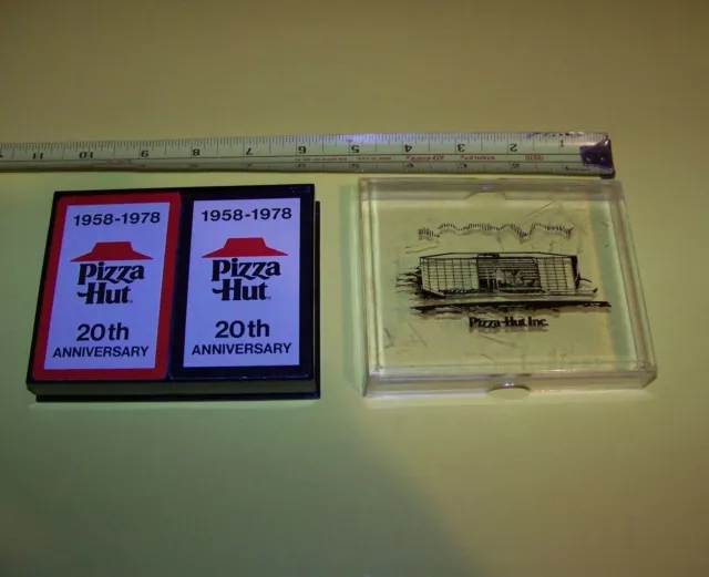 Pizza Hut 20th Anniversary Playing Cards 1958 - 1978 (2 Decks & Plastic Case)
