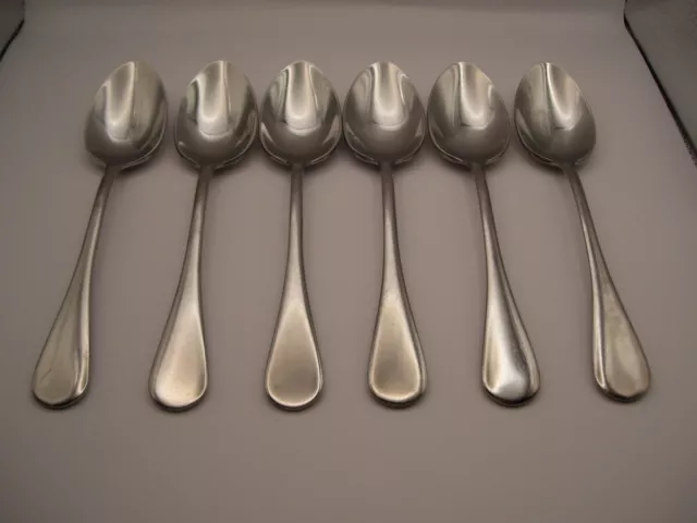 Calderoni Stainless BORROMEO Set of 6 Place / Oval Soup Spoons