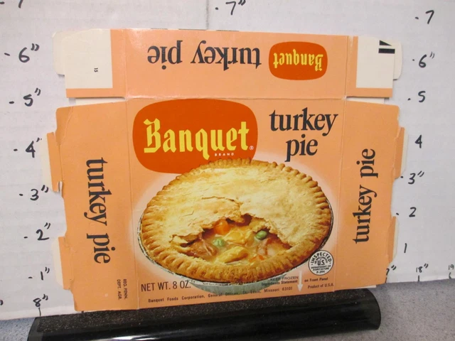 BANQUET 1972 TURKEY pot pie TV dinner box frozen food housewife #2