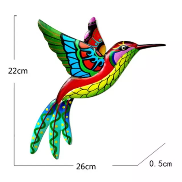 Ornement suspendu extérieur en métal peint à la main oiseau art mural 3D pour 2