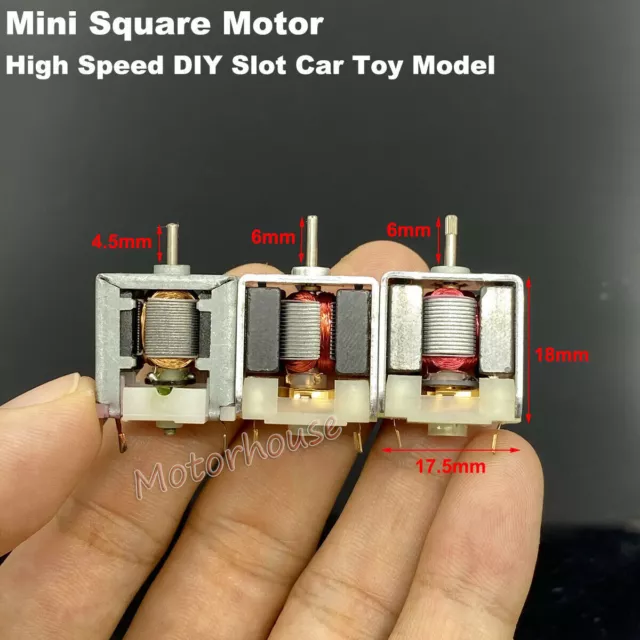 Mini 18mm Square Bare Motor DC 3V 4.5V 6V 9V 12V High Speed DIY RC Toy Slot Car
