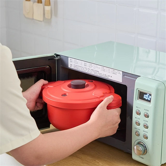 Tupperware Micro-Cuiseur à Riz 2,2L - Bleu/Vert - Complet Avec Couvercle Et Insert