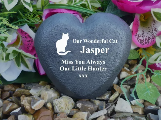 Cat Memorial Heart - Personalised - Weatherproof