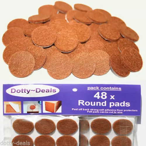 Felt Self Adhesive Pads Protects Wood Vinyl Laminate Floors Round Pack 48R