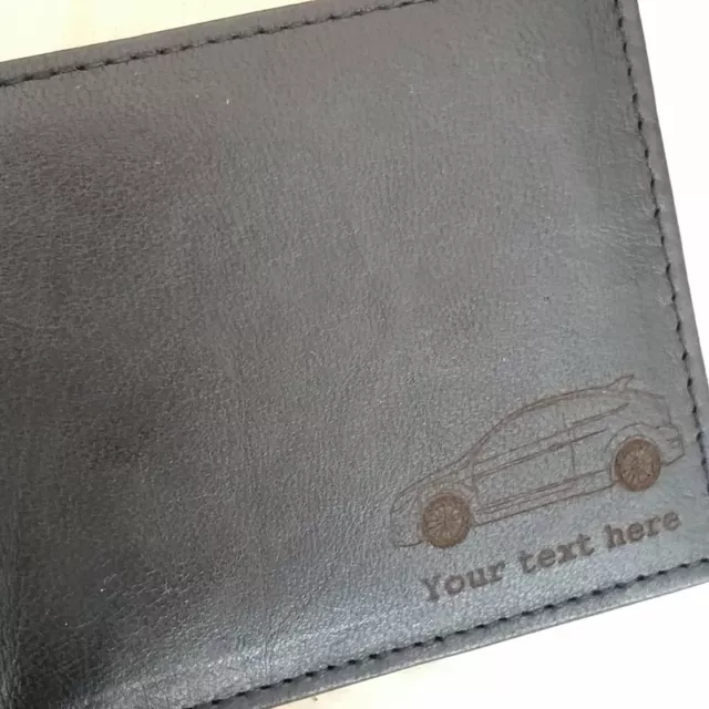 Ford Focus RS Mk2 engraved Leather Wallet (merchandise gift present)