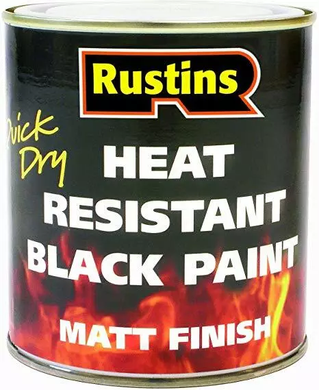 Rustins - Quick Dry Heat Resistant Black Paint - MATT - 250ML / 500ML