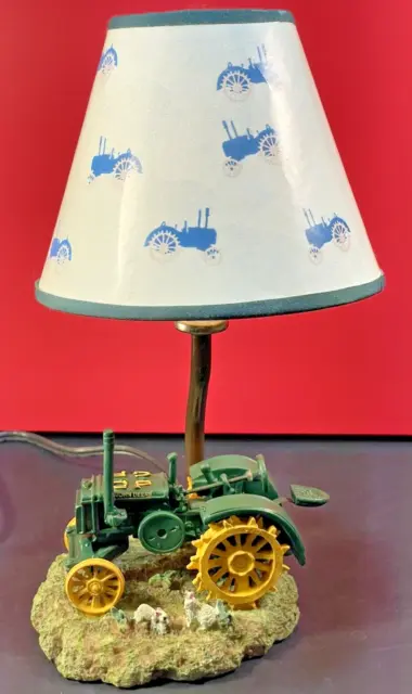 John Deere 10.5" Table Lamp Light Green Tractor '99 Edition DL20M w/ Shade WORKS