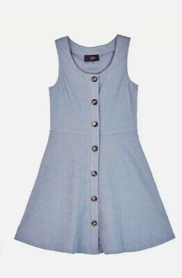 NEW Girls IZ Amy Byer Button Front Fit & Flare Dress size XL chambray blue dress