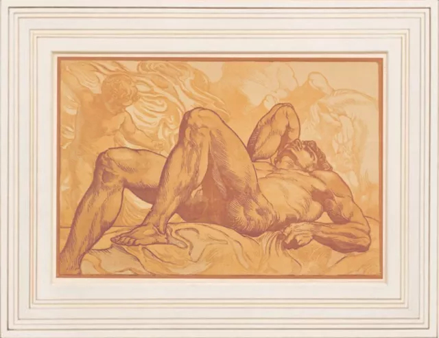 Adolfo De Carolis Fallen Giant Print Male Nude