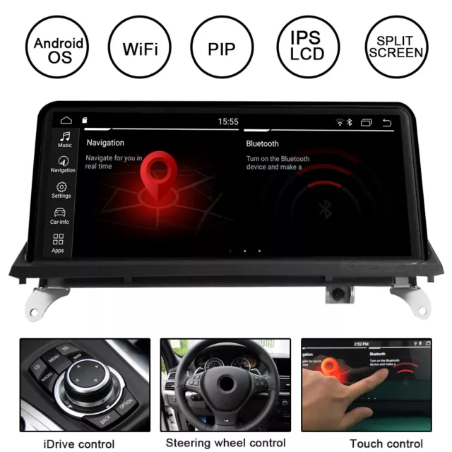 Radio de coche Koason Android10 8 núcleos pantalla GPS 10,25" para BMW X5 E70 X6 E71 CCC CIC 2