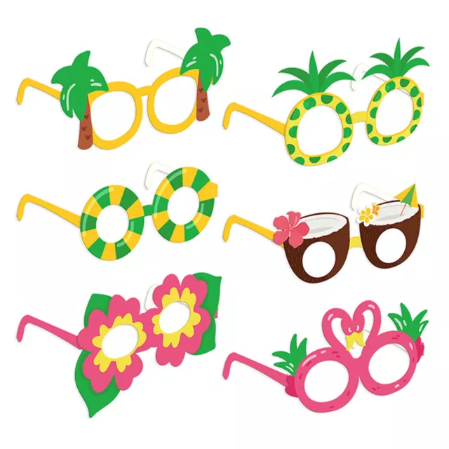 FE# 6pcs Hawaii Summer Party Paper Glasses Children Kid Beach Party Funny Photo