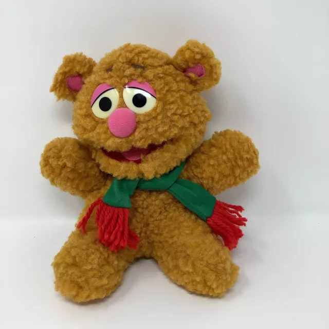 Baby Fozzie Bear Muppet Babies Stuffed Plush Scarf Jim Henson Vintage 1987