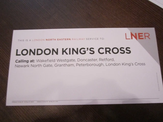 LEEDS KINGS CROSS LNER Window Carriage Destination Label A15 £0.99 ...