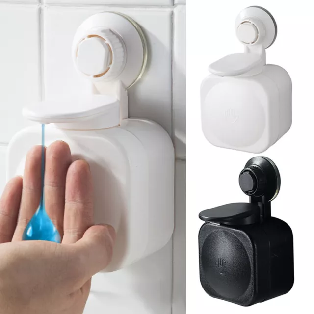 Wall Mount Suction Cup Soap Dispenser Kitchen Hand Wash Shower Liquid Container