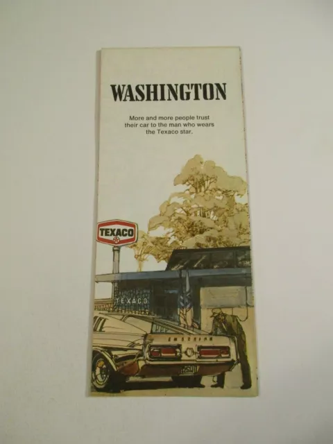Vintage 1971 Texaco Washington Oil Gas Station State Highway Road Map~Box M