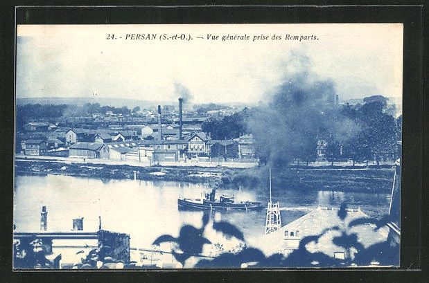 CPA Persan, Vue générale prise des remparts, vue générale 1938
