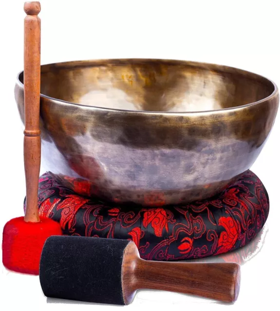 Large Tibetan Singing Bowl Set 9" - Authentic Handmade
