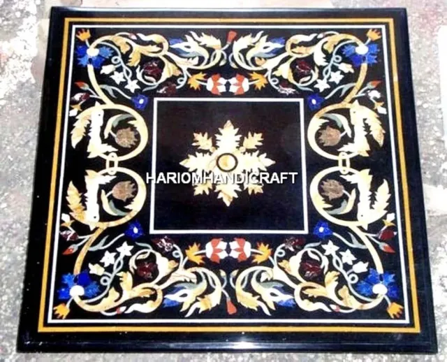 18 " Konsole Marmor Traditionell Marquetry Inlay Quadratisch Schöne Echt Kunst