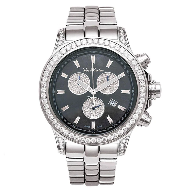 Joe Rodeo Diamond Men's Watch - MASTER PILOT silver 7.2 ctw