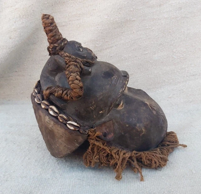 African Tribal Art Wooden Carved mask  Tubular Eyes Liberia African Art 13
