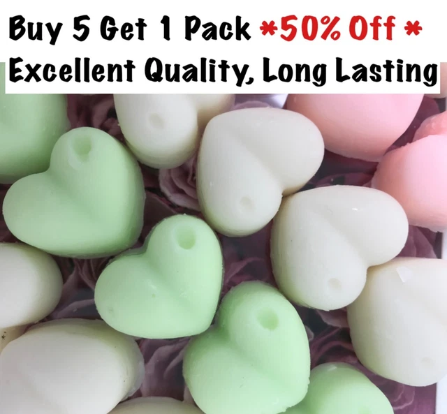 Wax Melts Soy x 6  V. STRONG LARGE Hearts MELTS 220+ Scents