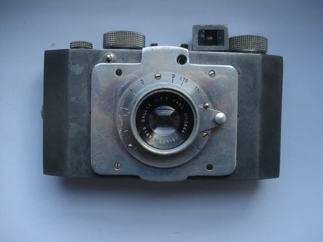 Rare appareil photo français Gallus Derlux avec soufflet intact + posemètre vintage Sixon - Collection