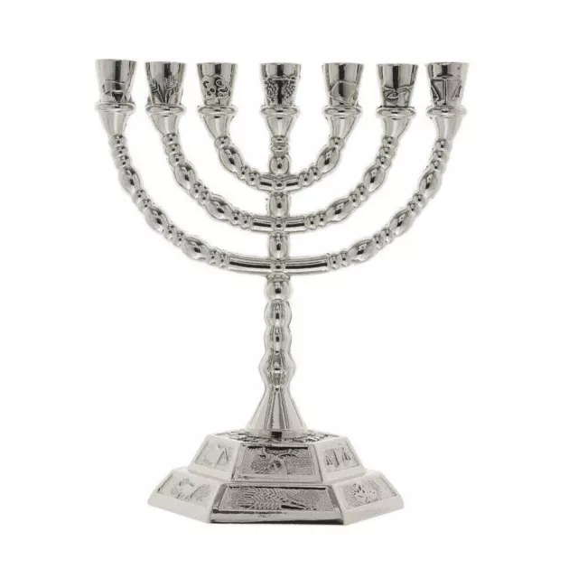 Zinc Alloy Ornament Candle Holder 7 Branches Jerusalem Menorah Candlestick