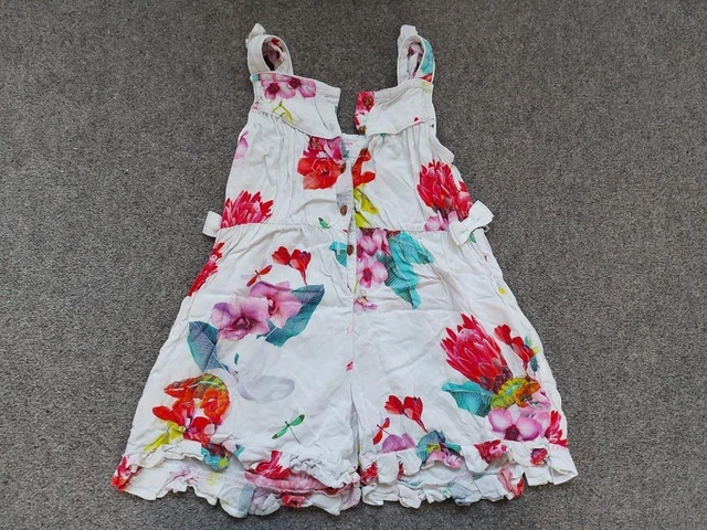 Girls White/Floral Summer Sunsuit/Playsuit Outfit, 4-5 Years, Ted Baker