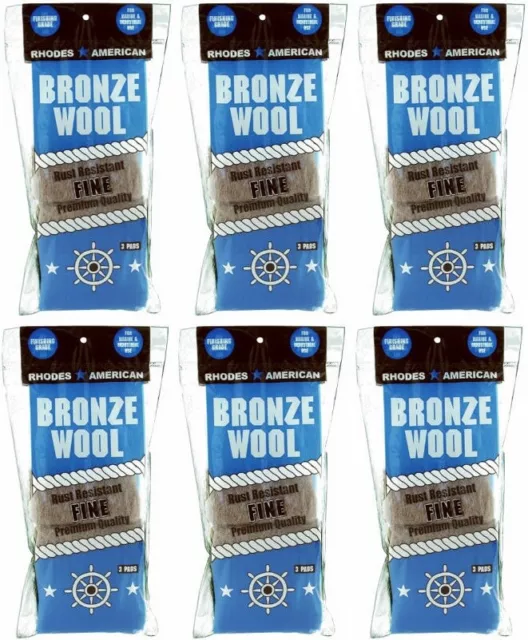 (6) Homax 123100 3 pack Fine Bronze Wool Pads