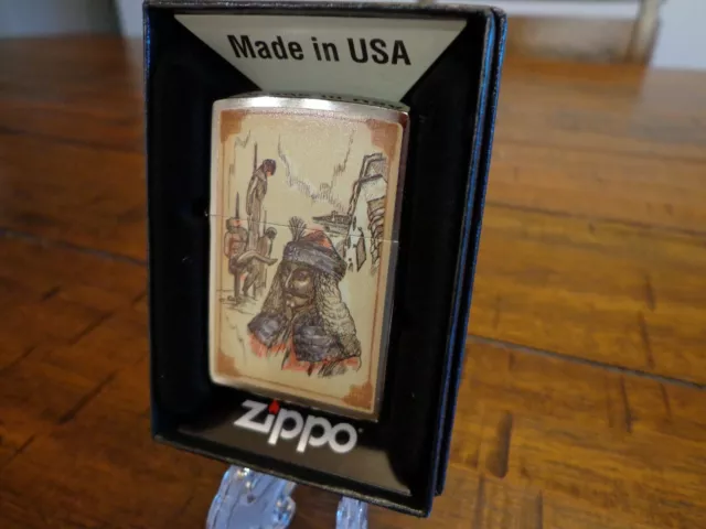 Dracula Brush Chrome Zippo Lighter Mint In Box