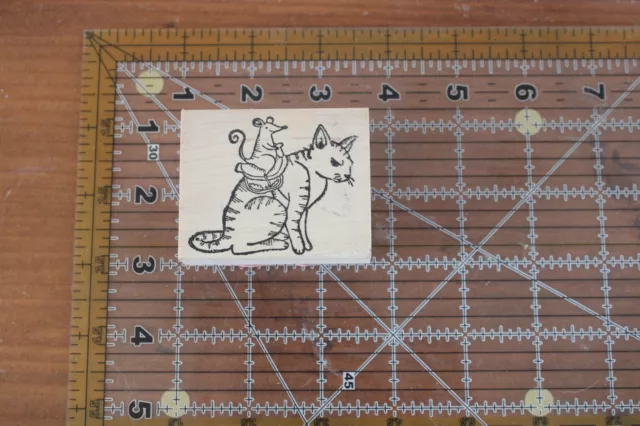 Stampotique Rubber Stamp KIRA NICHOLS Happy Rat Dejected Cat Riding Kitty Stampotique Rubber Stamp KIRA NICHOLS Happy Rat Dejected Cat Riding Kitty