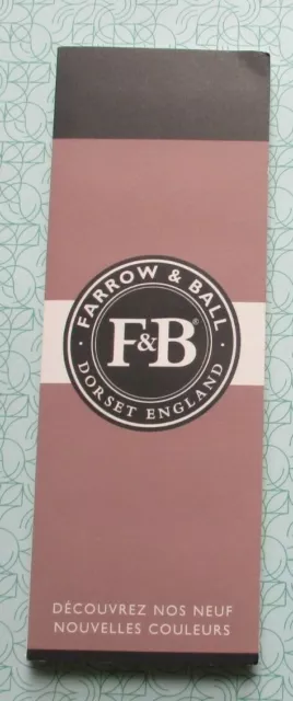 Tabla de pintura en francés Farrow & Ball 2018 rara = nueva y sin abrir