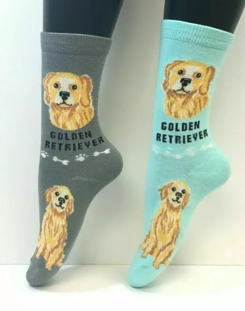 Golden Retriever Dog Socks Novelty Dress Casual SOX Puppy Pet Foozys 2 Pair 9-11 2