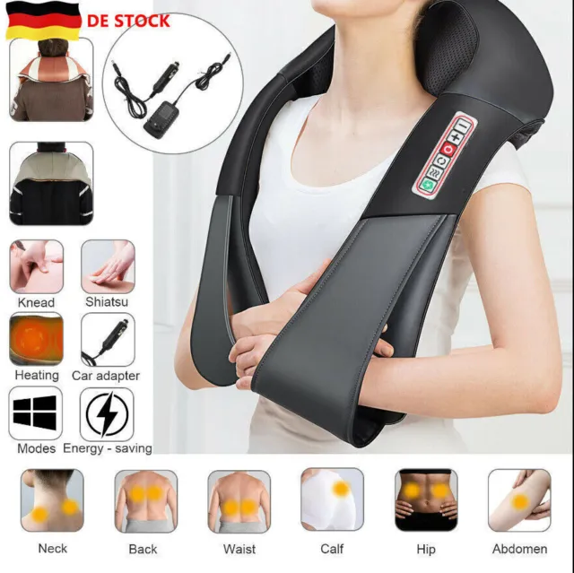 Elektrische Massagegerät Shiatsu Nacken Rücken Massage Vibration Wärmefunktion